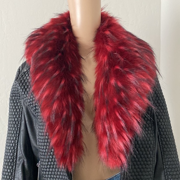 ii Sisters Zip-Up Moto Faux Leather & Faux Fur Jacket - Picture 3 of 16